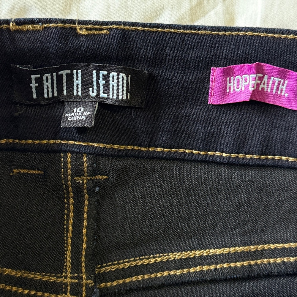 Faith Jeans Double Stack Hi-Rise Bermuda Shorts - - Picture 4 of 5